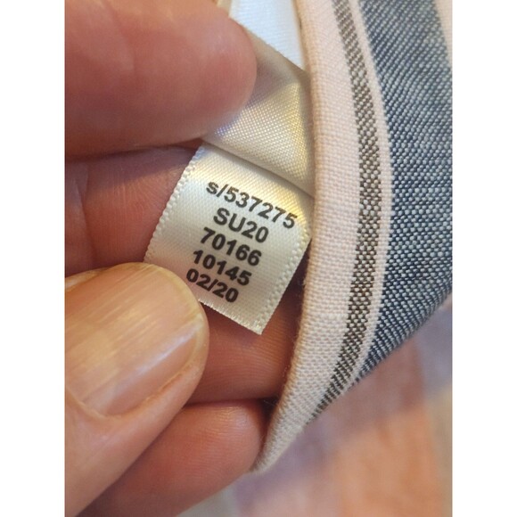 Loft SizeMedium Linen Blend Striped Tie Waist Wide Leg Pocket Pants Coastel - Picture 7 of 11